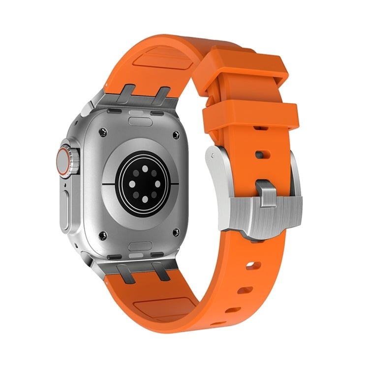AP Silicone Watch Band For Apple Watch Series 10 46mm(Silver Orange) - free shipping - PMC TechLife - Order now!