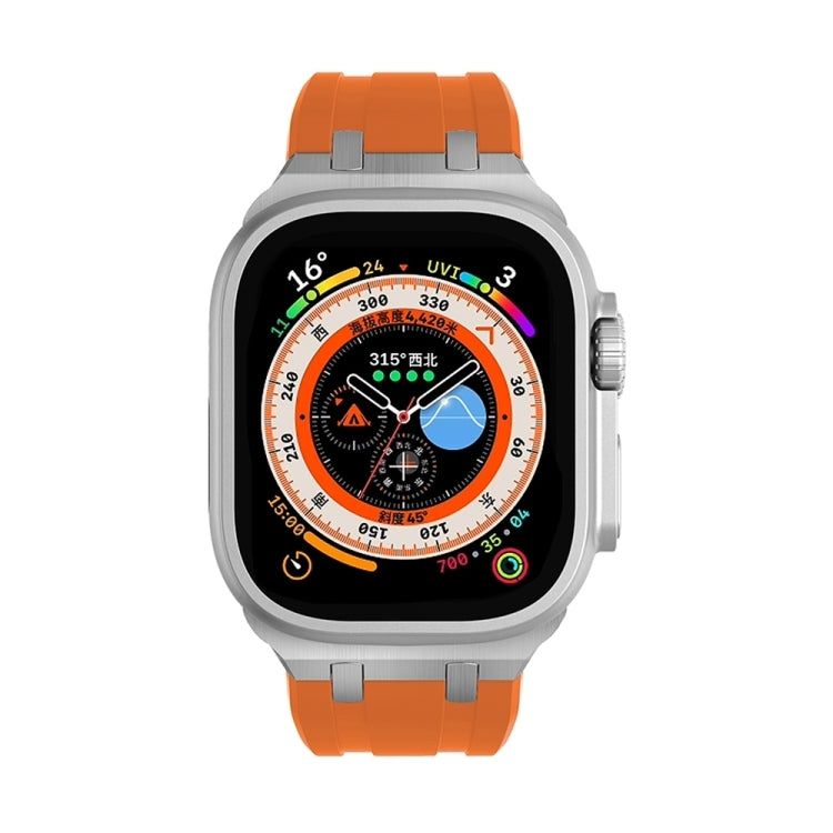 AP Silicone Watch Band For Apple Watch Series 10 46mm(Silver Orange) - free shipping - PMC TechLife - Order now!