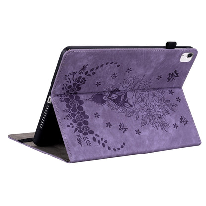 For iPad Air 11 2024 Butterfly Rose Embossed Leather Smart Tablet Case(Purple) - iPad Air 11 2024 Cases by PMC Jewellery | Online Shopping South Africa | PMC Jewellery | Buy Now Pay Later Mobicred