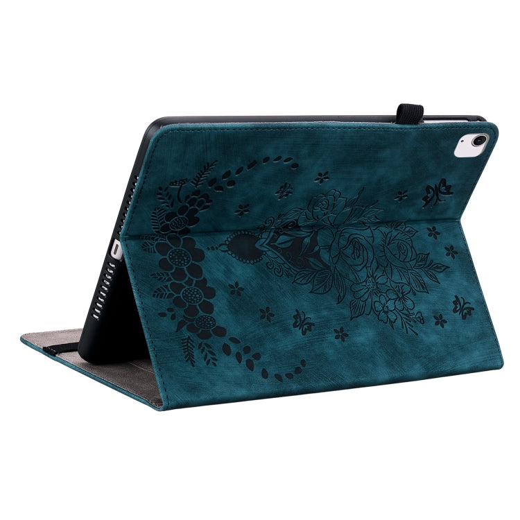 For iPad Air 11 2024 Butterfly Rose Embossed Leather Smart Tablet Case(Dark Blue) - iPad Air 11 2024 Cases by PMC Jewellery | Online Shopping South Africa | PMC Jewellery | Buy Now Pay Later Mobicred