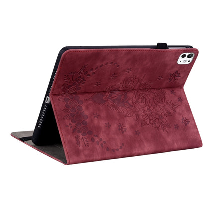 For iPad Pro 11 2024 Butterfly Rose Embossed Leather Smart Tablet Case(Red) - iPad Pro 11 2024 Cases by PMC Jewellery | Online Shopping South Africa | PMC Jewellery | Buy Now Pay Later Mobicred