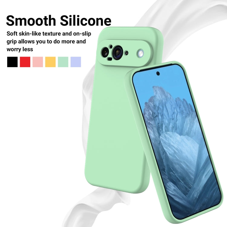 For Google Pixel 9 Pure Color Liquid Silicone Shockproof Phone Case(Green) - Google Cases by PMC Jewellery | Online Shopping South Africa | PMC Jewellery | Buy Now Pay Later Mobicred