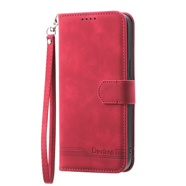 For Xiaomi 14 Pro Dierfeng Dream Line TPU + PU Leather Phone Case(Red) - 14 Pro Cases by PMC Jewellery | Online Shopping South Africa | PMC Jewellery | Buy Now Pay Later Mobicred