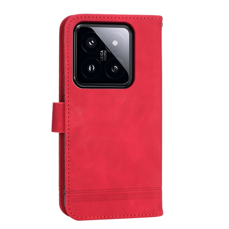 For Xiaomi 14 Pro Dierfeng Dream Line TPU + PU Leather Phone Case(Red) - 14 Pro Cases by PMC Jewellery | Online Shopping South Africa | PMC Jewellery | Buy Now Pay Later Mobicred