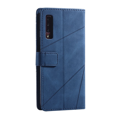 For Samsung Galaxy A7(2018) Skin Feel Splicing Horizontal Flip Leather Case with Holder & Card Slots & Wallet & Photo Frame(Blue) - Galaxy Phone Cases by PMC Jewellery | Online Shopping South Africa | PMC Jewellery