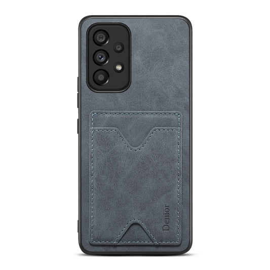 For Samsung Galaxy A23 5G Denior PU Back Cover Card Slot Holder Phone Case(Grey) - Galaxy Phone Cases by Denior | Online Shopping South Africa | PMC Jewellery