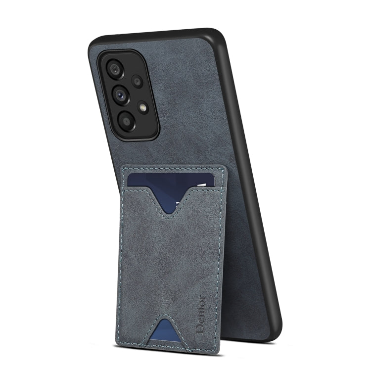 For Samsung Galaxy A23 5G Denior PU Back Cover Card Slot Holder Phone Case(Grey) - Galaxy Phone Cases by Denior | Online Shopping South Africa | PMC TechLife | Buy Now Pay Later Mobicred