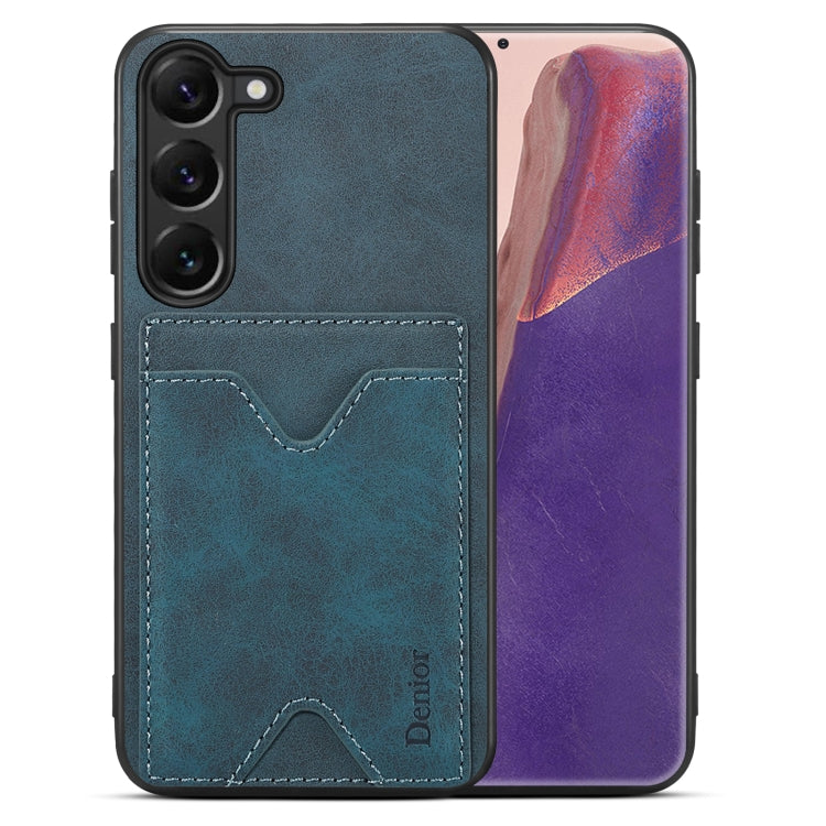 For Samsung Galaxy S24+ 5G Denior PU Back Cover Card Slot Holder Phone Case(Blue) - free shipping - PMC Jewellery - Order now!