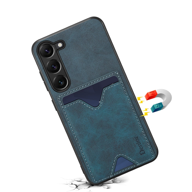 For Samsung Galaxy S24+ 5G Denior PU Back Cover Card Slot Holder Phone Case(Blue) - free shipping - PMC Jewellery - Order now!
