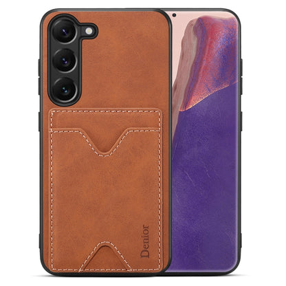 For Samsung Galaxy S24+ 5G Denior PU Back Cover Card Slot Holder Phone Case(Brown) - Galaxy S24+ 5G Cases by Denior | Online Shopping South Africa | PMC Jewellery | Buy Now Pay Later Mobicred