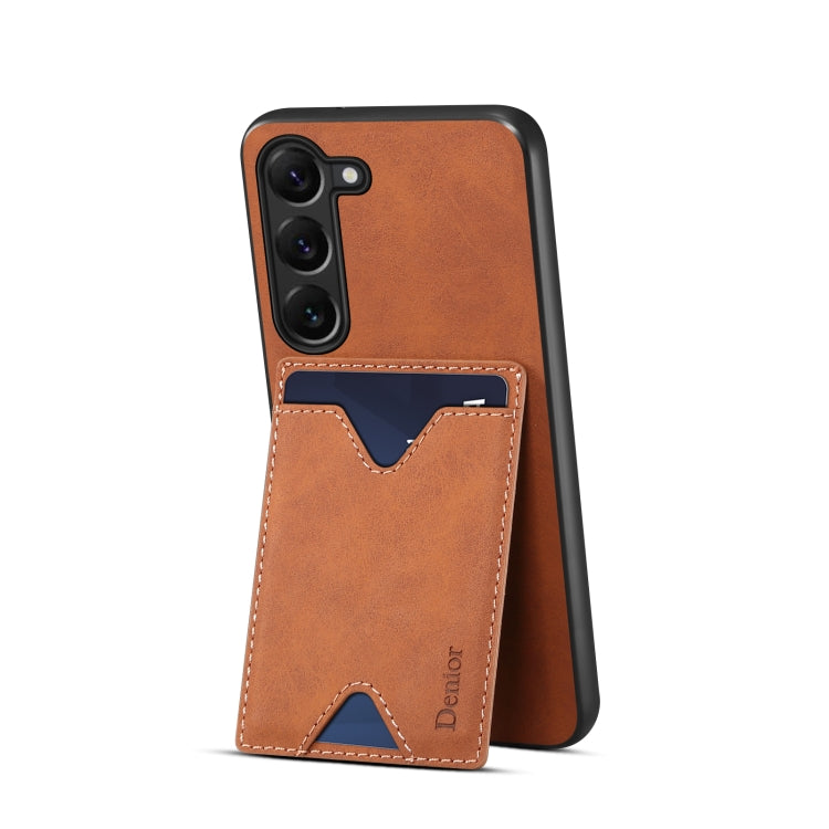 For Samsung Galaxy S24+ 5G Denior PU Back Cover Card Slot Holder Phone Case(Brown) - free shipping - PMC Jewellery - Order now!