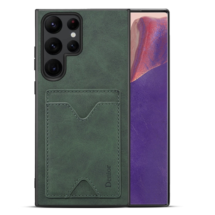For Samsung Galaxy S24 Ultra 5G Denior PU Back Cover Card Slot Holder Phone Case(Green) - free shipping - PMC Jewellery - Order now!