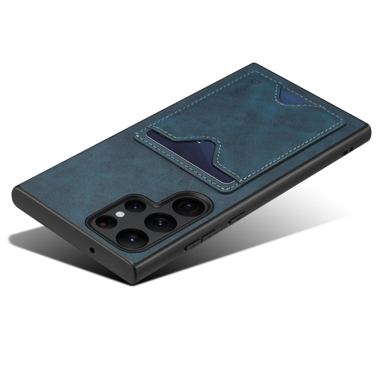 For Samsung Galaxy S24 Ultra 5G Denior PU Back Cover Card Slot Holder Phone Case(Blue) - free shipping - PMC Jewellery - Order now!