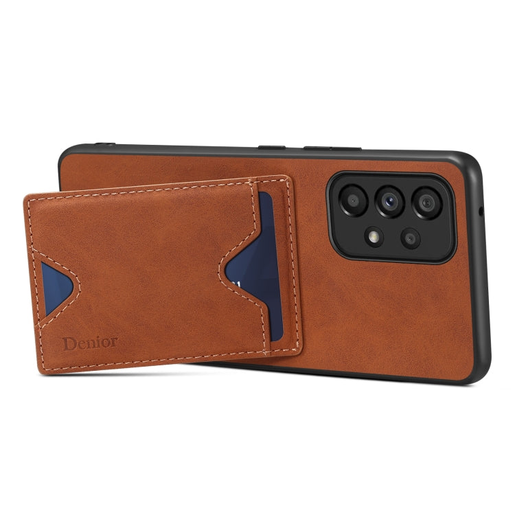 For Samsung Galaxy A23 5G Denior PU Back Cover Card Slot Holder Phone Case(Grey) - Galaxy Phone Cases by Denior | Online Shopping South Africa | PMC TechLife | Buy Now Pay Later Mobicred