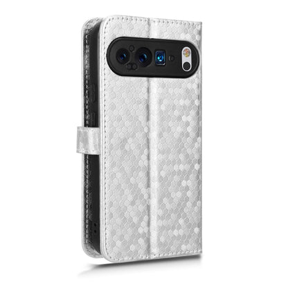 For Google Pixel 9 Pro Honeycomb Dot Texture Leather Phone Case(Silver) - Google Cases by PMC Jewellery | Online Shopping South Africa | PMC Jewellery | Buy Now Pay Later Mobicred