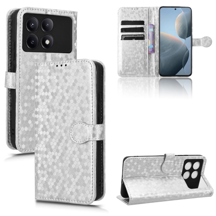 For Xiaomi Redmi K70 5G / K70 Pro 5G Honeycomb Dot Texture Leather Phone Case(Silver) - K70 Pro Cases by PMC Jewellery | Online Shopping South Africa | PMC Jewellery | Buy Now Pay Later Mobicred