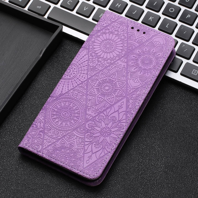 For Xiaomi Poco X4 Pro 5G Ethnic Embossed Adsorption Leather Phone Case(Purple) - Xiaomi Cases by PMC Jewellery | Online Shopping South Africa | PMC Jewellery | Buy Now Pay Later Mobicred