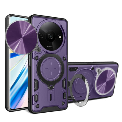 For Xiaomi Redmi A3 CD Texture Sliding Camshield Magnetic Holder Phone Case(Purple) - Xiaomi Cases by PMC Jewellery | Online Shopping South Africa | PMC Jewellery | Buy Now Pay Later Mobicred