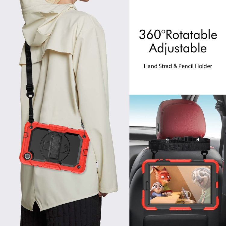For Lenovo Tab M8 4th Gen Silicone Hybrid PC Tablet Case with Shoulder Strap(Red) - Lenovo by PMC TechLife | Online Shopping South Africa | PMC TechLife | Buy Now Pay Later Mobicred