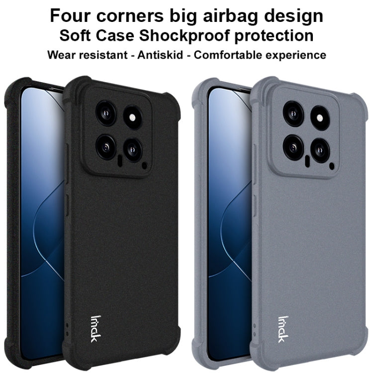 For Xiaomi 14 5G imak Shockproof Airbag TPU Phone Case(Matte Grey) - free shipping - PMC Jewellery - Order now!