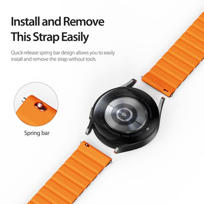 DUX DUCIS Magnetic Silicone Watch Band, Size:22mm(Black Orange) - 20mm Bands by DUX DUCIS | Online Shopping South Africa | PMC Jewellery | Buy Now Pay Later Mobicred