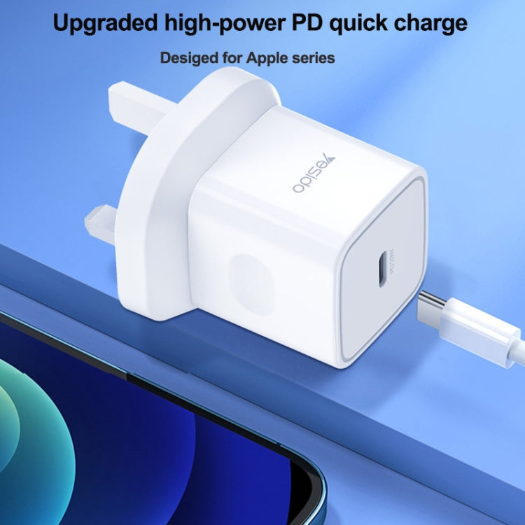 Yesido YC-30 PD 20W Type-C Port Mini Travel Fast Charger(UK Plug) - USB Charger by Yesido | Online Shopping South Africa | PMC TechLife | Buy Now Pay Later Mobicred