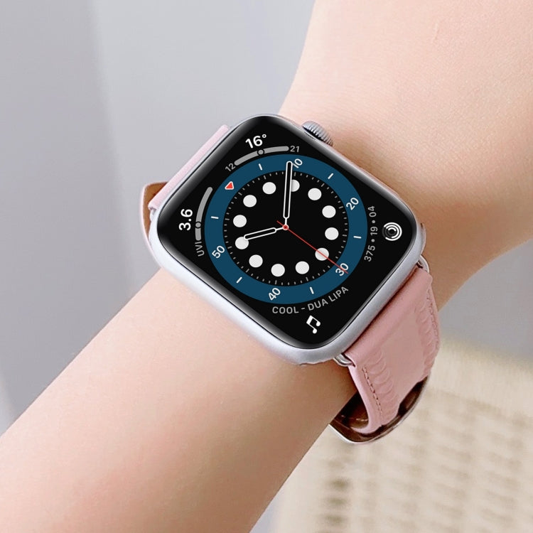 Embossed Love Genuine Leather Watch Band For Apple Watch Ultra 2 49mm(Pink) - free shipping - PMc TechLife - Order now!