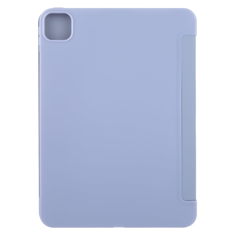 For iPad Pro 11 2024 GEBEI 3-folding Holder Shockproof Flip Leather Tablet Case(Light Purple) - iPad Pro 11 2024 Cases by GEBEI | Online Shopping South Africa | PMC TechLife | Buy Now Pay Later Mobicred