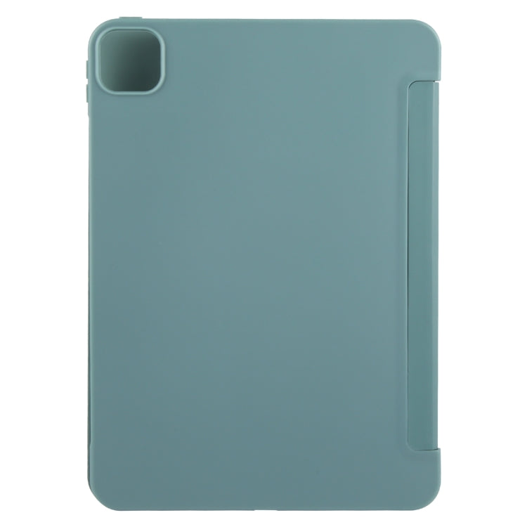 For iPad Pro 11 2024 GEBEI 3-folding Holder Shockproof Flip Leather Tablet Case(Dark Green) - iPad Pro 11 2024 Cases by GEBEI | Online Shopping South Africa | PMC Jewellery | Buy Now Pay Later Mobicred