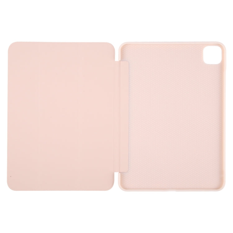 For iPad Pro 11 2024 GEBEI 3-folding Holder Shockproof Flip Leather Tablet Case(Pink) - iPad Pro 11 2024 Cases by GEBEI | Online Shopping South Africa | PMC Jewellery | Buy Now Pay Later Mobicred