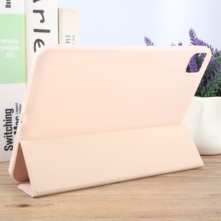 For iPad Pro 11 2024 GEBEI 3-folding Holder Shockproof Flip Leather Tablet Case(Pink) - iPad Pro 11 2024 Cases by GEBEI | Online Shopping South Africa | PMC Jewellery | Buy Now Pay Later Mobicred