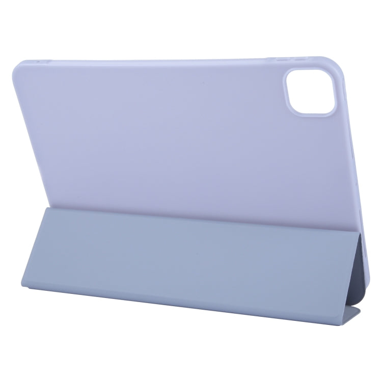 For iPad Air 13 2025 / 2024 GEBEI 3-folding Holder Shockproof Flip Leather Tablet Case(Light Purple) - iPad Air 13 2025 / 2024 Cases by GEBEI | Online Shopping South Africa | PMC TechLife | Buy Now Pay Later Mobicred