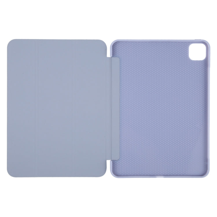 For iPad Air 13 2025 / 2024 GEBEI 3-folding Holder Shockproof Flip Leather Tablet Case(Light Purple) - iPad Air 13 2025 / 2024 Cases by GEBEI | Online Shopping South Africa | PMC TechLife | Buy Now Pay Later Mobicred