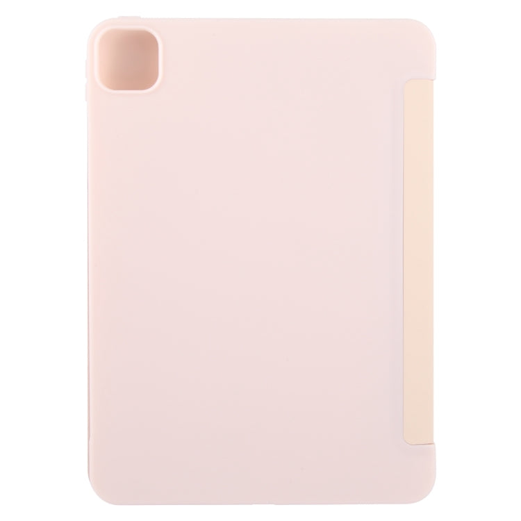 For iPad Air 13 2024 GEBEI 3-folding Holder Shockproof Flip Leather Tablet Case(Pink) - iPad Air 13 2024 Cases by GEBEI | Online Shopping South Africa | PMC Jewellery | Buy Now Pay Later Mobicred