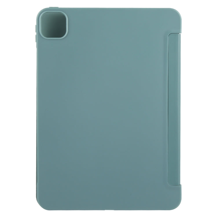 For iPad Pro 13 2024 GEBEI 3-folding Holder Shockproof Flip Leather Tablet Case(Dark Green) - iPad Pro 13 2024 Cases by GEBEI | Online Shopping South Africa | PMC Jewellery | Buy Now Pay Later Mobicred