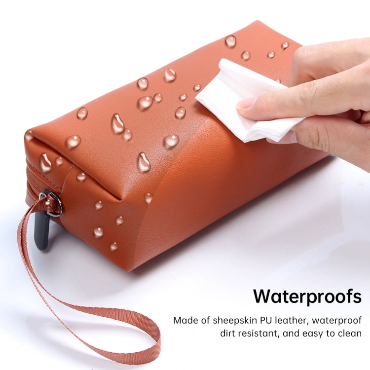 Waterproof PU Leather Laptop Accessory Bag(Brown) - Other by PMC TechLife | Online Shopping South Africa | PMC TechLife | Buy Now Pay Later Mobicred