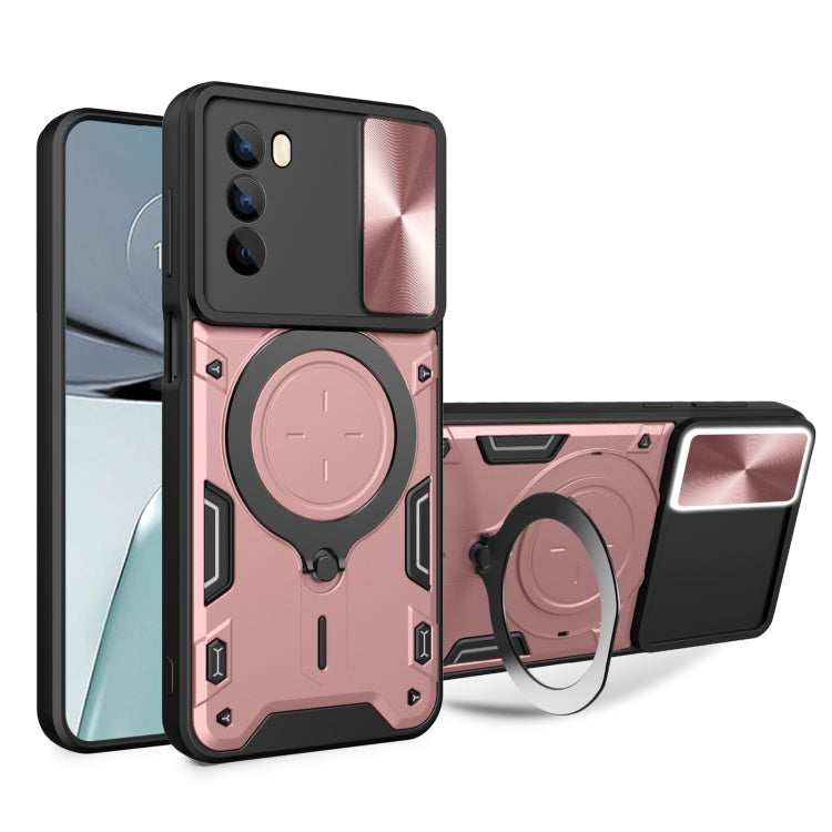 For Motorola Moto G62 CD Texture Sliding Camshield Magnetic Holder Phone Case(Pink) - free shipping - PMC TechLife - Order now!