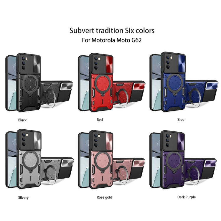 For Motorola Moto G62 CD Texture Sliding Camshield Magnetic Holder Phone Case(Purple) - free shipping - PMC TechLife - Order now!