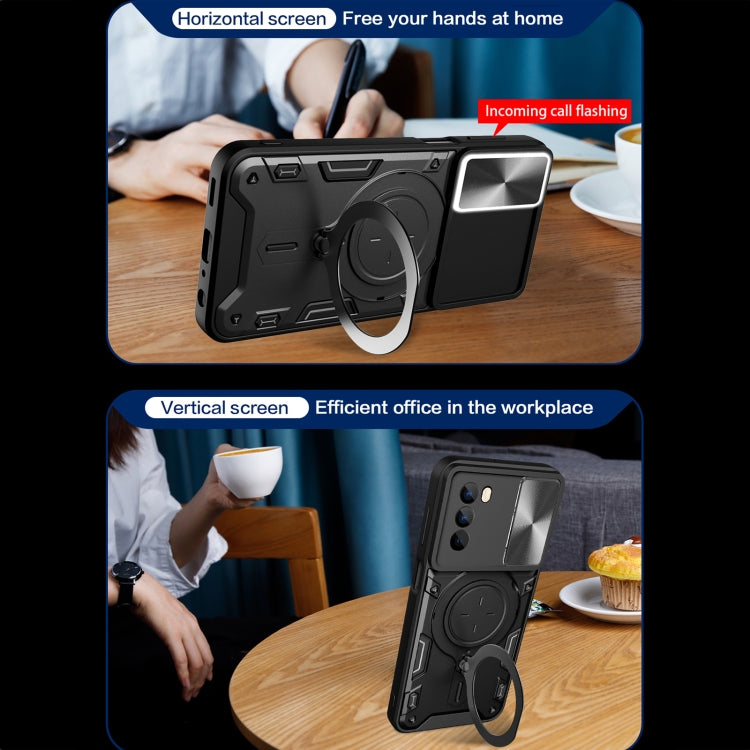 For Motorola Moto G62 CD Texture Sliding Camshield Magnetic Holder Phone Case(Purple) - free shipping - PMC TechLife - Order now!