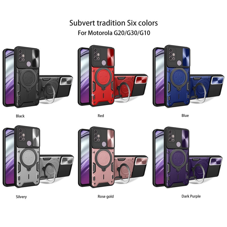 For Motorola Moto G30 / G20 / G10 CD Texture Sliding Camshield Magnetic Holder Phone Case(Silver) - free shipping - PMC TechLife - Order now!