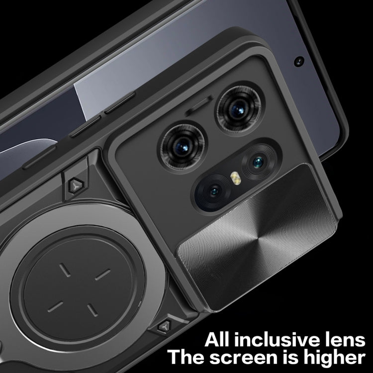 For Motorola Edge 50 Pro Global CD Texture Sliding Camshield Magnetic Holder Phone Case(Silver) - free shipping - PMC TechLife - Order now!
