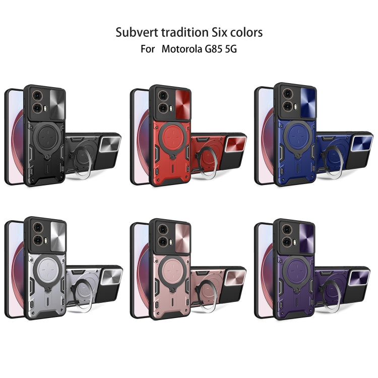 For Motorola Moto G85 CD Texture Sliding Camshield Magnetic Holder Phone Case(Blue) - free shipping - PMC TechLife - Order now!