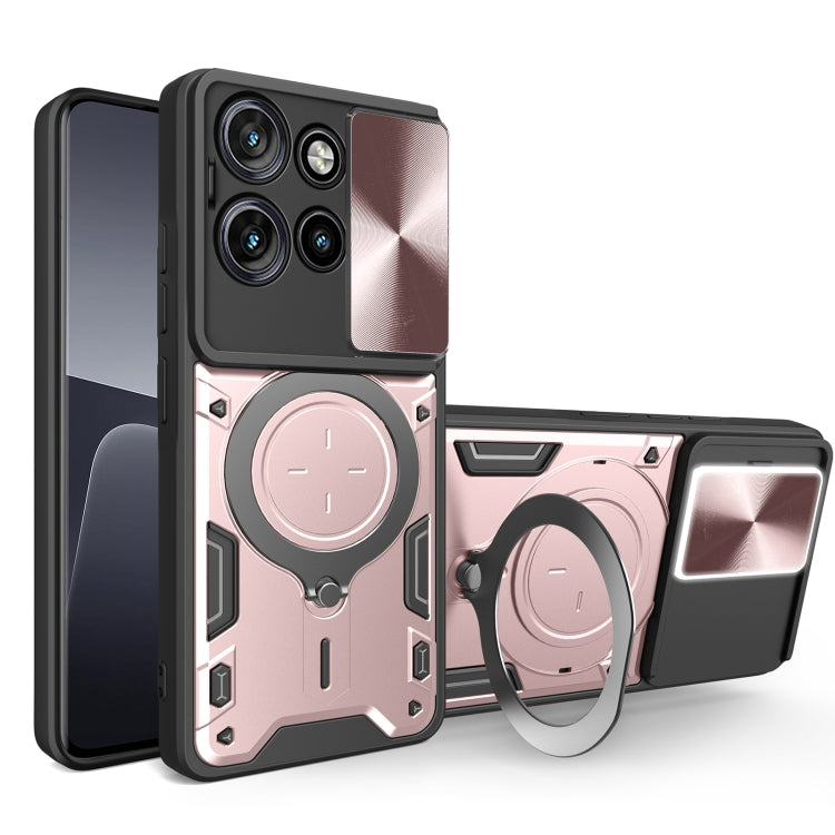 For Motorola Edge 50 Neo CD Texture Sliding Camshield Magnetic Holder Phone Case(Pink) - free shipping - PMC TechLife - Order now!