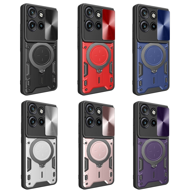 For Motorola Edge 50 Neo CD Texture Sliding Camshield Magnetic Holder Phone Case(Black) - free shipping - PMC TechLife - Order now!