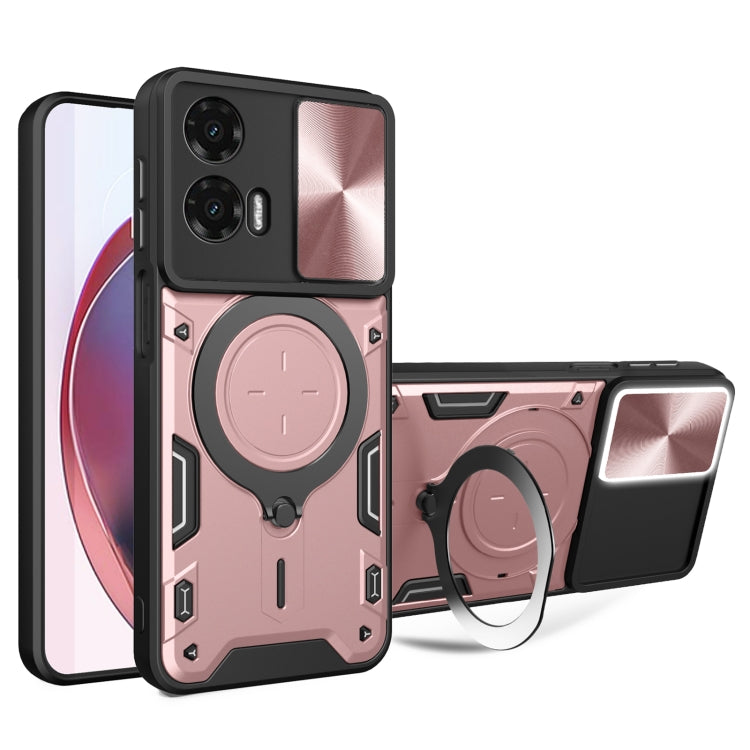 For Motorola Moto G35 CD Texture Sliding Camshield Magnetic Holder Phone Case(Pink) - free shipping - PMC TechLife - Order now!