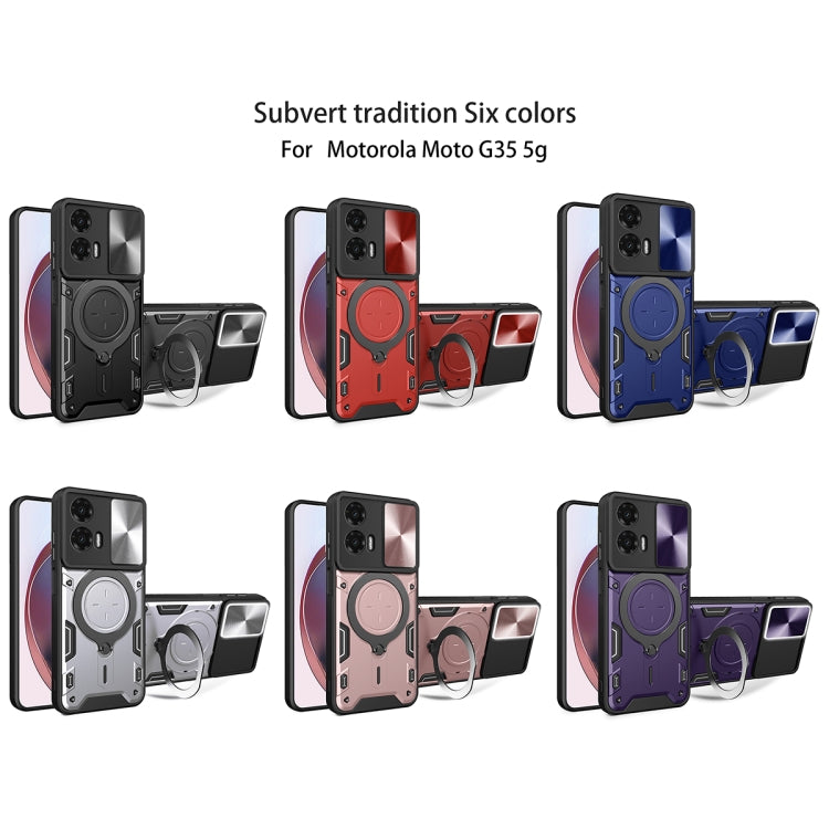 For Motorola Moto G35 CD Texture Sliding Camshield Magnetic Holder Phone Case(Pink) - free shipping - PMC TechLife - Order now!