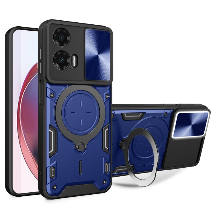 For Motorola Moto G35 CD Texture Sliding Camshield Magnetic Holder Phone Case(Blue) - free shipping - PMC TechLife - Order now!