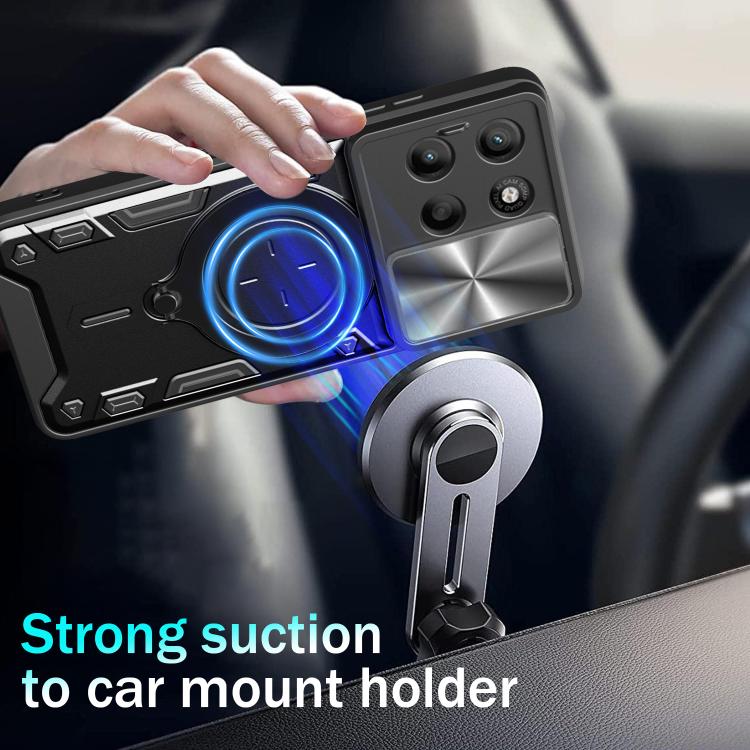 For Motorola Moto G15 CD Texture Sliding Camshield Magnetic Holder Phone Case(Blue) - free shipping - PMC TechLife - Order now!