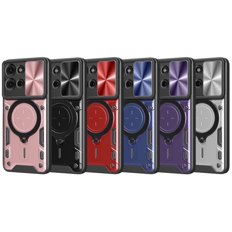 For Motorola Moto G75 5G CD Texture Sliding Camshield Magnetic Holder Phone Case(Pink) - free shipping - PMC TechLife - Order now!