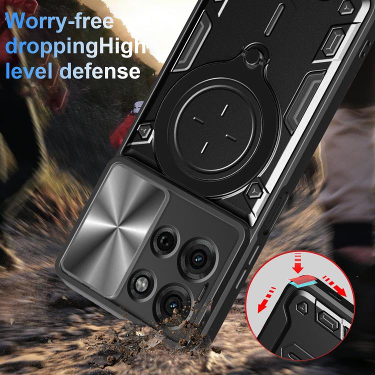 For Motorola Moto G75 5G CD Texture Sliding Camshield Magnetic Holder Phone Case(Silver) - free shipping - PMC TechLife - Order now!